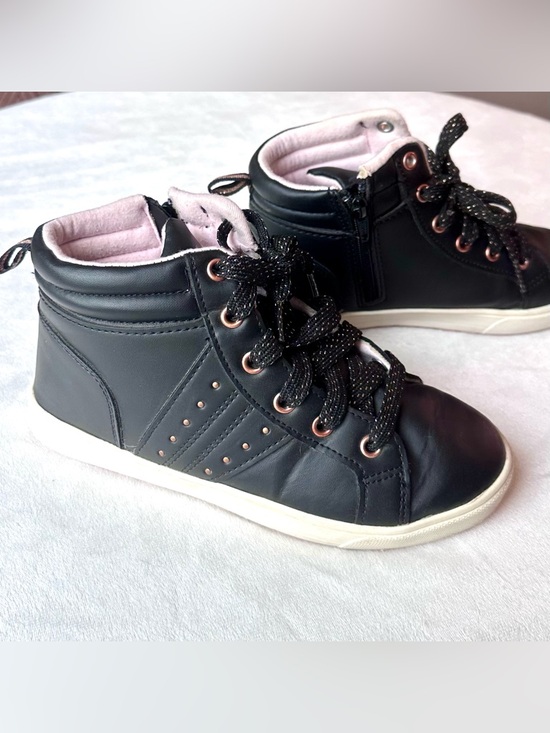 wonder nation Other - Girl’s Black High-Top Sneakers with Pink Accents